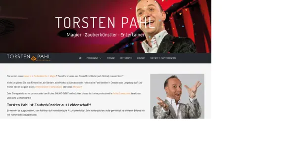 Website Screenshot: Torsten Pahl entertainment! - Exklusive Zaubershows | Magier Torsten Pahl – Zauberkünstler und Entertainer | Dresden - Startseite - Date: 2023-06-20 10:40:46