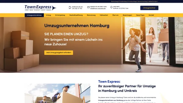 Website Screenshot: Town Express  Umzugsunternehmen Hamburg, Haushaltsauflösung - Umzug Hamburg - Town Express - Date: 2023-06-20 10:42:31