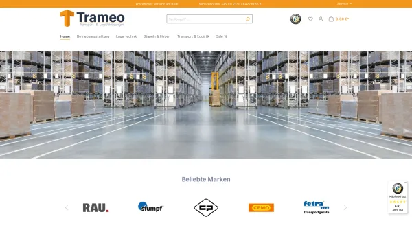Website Screenshot: Trameo GmbH Transport & Logistiklösungen - Trameo Ihr Online-Shop für Transport- & Logistiklösungen - Jetzt online kaufen - Date: 2023-06-20 10:42:31