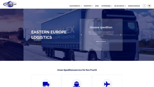 Website Screenshot: TRANSALEX Internationale Spedition GmbH - Transporte Osteuropa, Ukraine & GUS mit der Spedition TRANSALEX - Date: 2023-06-20 10:40:46