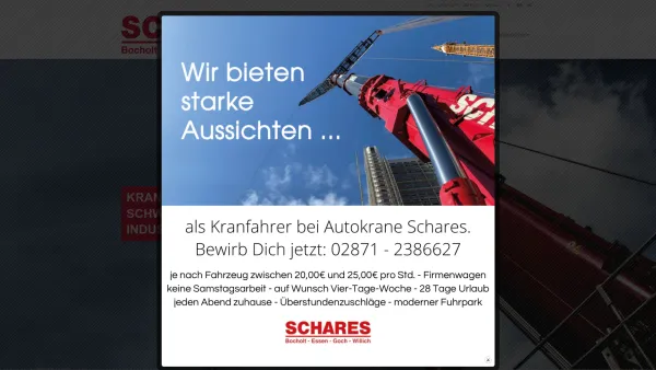 Website Screenshot: transcran Essen Transport GmbH -  Leistung ist  messbar - Kranvermietung Autokrane Schares - Krane in NRW - Date: 2023-06-20 10:40:46