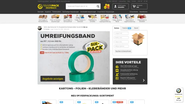 Website Screenshot: TransPack-Krumbach GmbH - Verpackungsmaterial bei TransPack-Krumbach online bestellen - Date: 2023-06-20 10:40:46