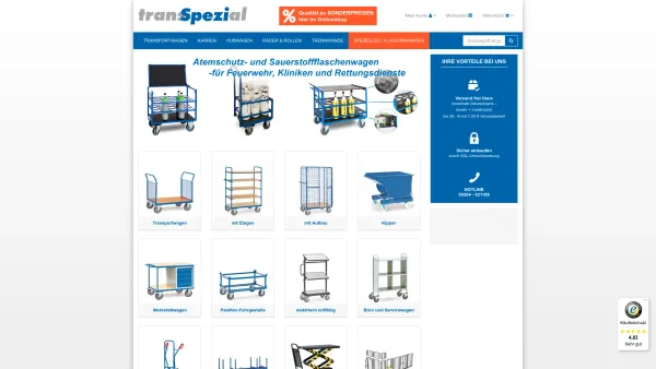 Website Screenshot: TransSpezial · Kaminski Transportgeräte GmbH -  Qualität erkennt man am Detail! - Transportgeräte & Transportwagen | Transspezial-Transportgeraete.de - Date: 2023-06-20 10:40:46