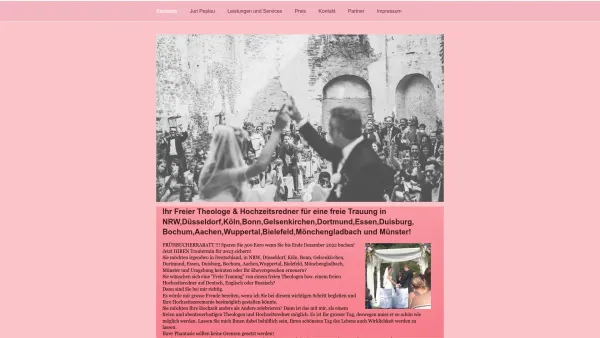 Website Screenshot: Freier Theologe, Traupastor, Hochzeitsredner - Ihr Freier Theologe & Hochzeitsredner für eine freie Trauung! - Date: 2023-06-20 10:40:46