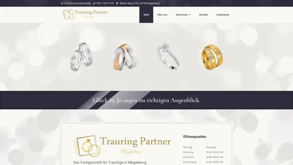 Website Screenshot: Trauring Partner Magdeburg - Start - Fachgeschäft für Trauringe in Magdeburg - Date: 2023-06-20 10:40:46