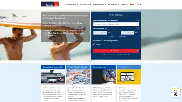 Website Screenshot: Travelex - Geldumtausch & Reisezahlungsmittel | Travelex Deutschland - Date: 2023-06-20 10:40:46