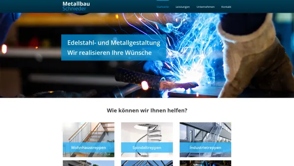 Website Screenshot: Schnieder GmbH Treppen u. Geländer - Metallbau Schnieder - Stahlbauarbeiten in Dorsten - Date: 2023-06-20 10:40:46
