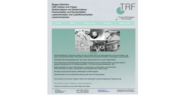 Website Screenshot: TRF Feinmechanik Thomas Ramsperger - index - Date: 2023-06-20 10:40:46