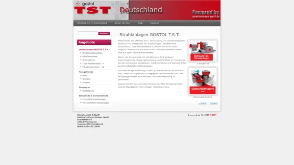 Website Screenshot: R.Wolff Strahlanlagen - Strahltechnik R. Wolff GOSTOL T.S.T. Deutschland - Gostol tst Deutschland Strahlanlagen bundesweit by R.Wolff - Date: 2023-06-20 10:40:48