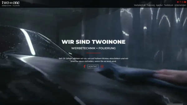 Website Screenshot: Werbeatelier TWOinONE Beschriftung, Folierung, Druck - TWOinONE - Folierung + Werbetechnik für Mainz und Wiesbaden - Date: 2023-06-20 10:40:48