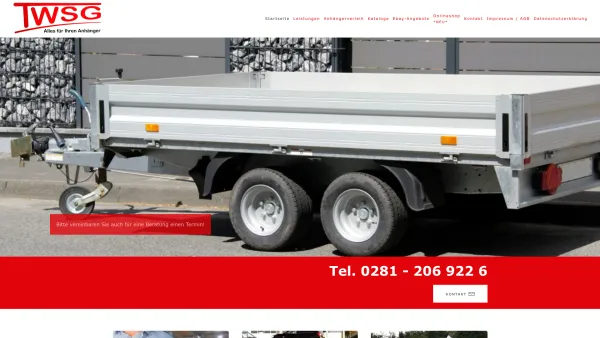 Website Screenshot: Trailer Wesel Service Group -  Anhänger · Verleih -  Verkauf - Service - TWSG - Date: 2023-06-20 10:40:48