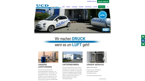 Website Screenshot: UCD Drucklufttechnik GmbH -  Verkauf - Mietpark -  24h-Service - UCD Drucklufttechnik - Druckluftaufbereitung, Kompressoren, Trockner - Date: 2023-06-20 10:40:49