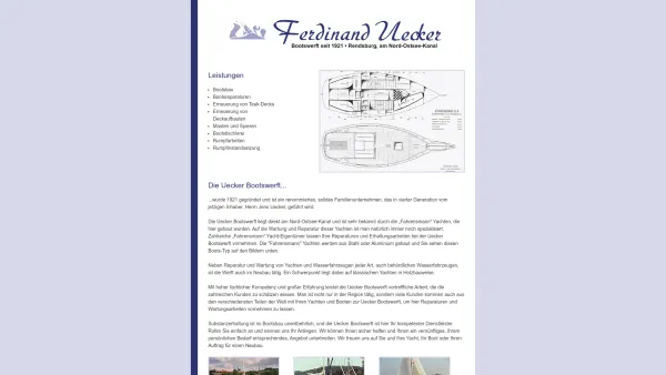 Website Screenshot: Bootsbau Ferdinand Uecker Inh. Jens Uecker Rendsburg - Bootsbau Uecker - Rendsburg - Fahrensmann Yachten - Date: 2023-06-20 10:40:49