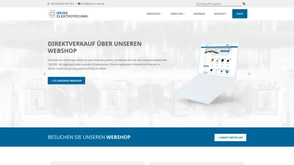 Website Screenshot: Ulmer Transformatorenbau GmbH - Hersteller Transformatoren & Induktivitäten | Weiss Elekt - Date: 2023-06-20 10:40:49