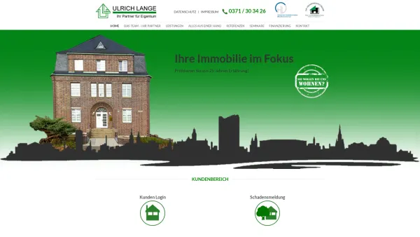 Website Screenshot: Fa. Ulrich Lange - Ulrich Lange Ihr Partner für Eigentum – Ihre Immobilie im Fokus - Date: 2023-06-20 10:40:49