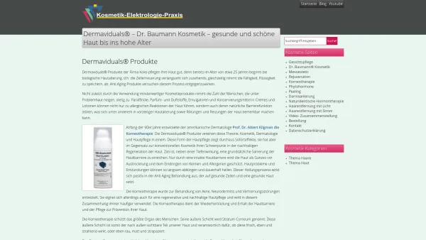 Website Screenshot: Kosmetik-Elektrologie-Praxis - Dermaviduals® Kosmetik - Hautpflege kaufen und bestellen. - Date: 2023-06-20 10:40:49
