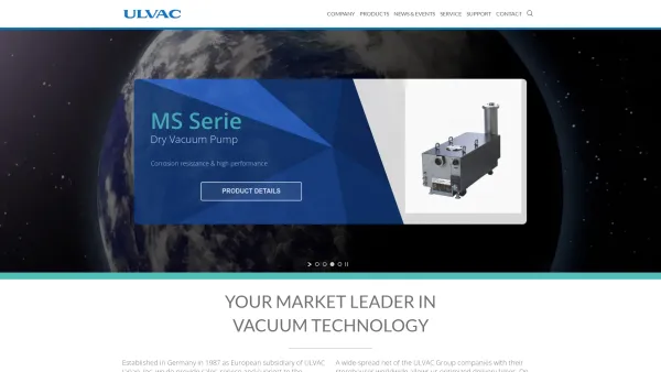 Website Screenshot: ULVAC GmbH - Vacuum technology by ULVAC | ULVAC GmbH - Date: 2023-06-20 10:42:31