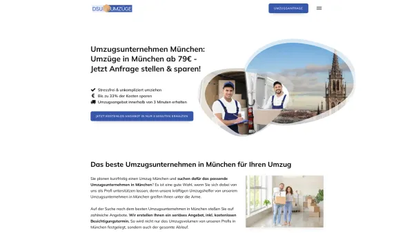 Website Screenshot: Umzüge DSU München - Umzugsunternehmen München: Umzüge ab 79€ - Jetzt buchen! - Date: 2023-06-20 10:42:31