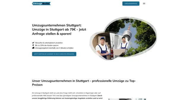 Website Screenshot: Umzüge Müller Stuttgart - Umzugsunternehmen Stuttgart: Umzüge ab 79€ - Jetzt buchen! - Date: 2023-06-20 10:42:31