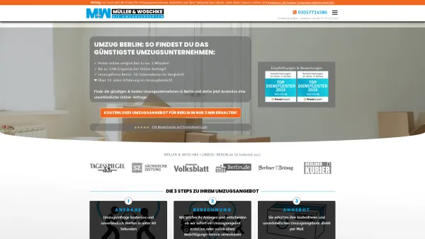 Website Screenshot: Umzug-Berlin - Umzugsunternehmen finden & 33% sparen! | Umzug Berlin - Date: 2023-06-20 10:42:31