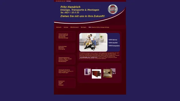 Website Screenshot: Umzüge Hendrich -  Seit über 40 Jahren  Umzugserfahrung - Fritz Hendrich Umzüge GmbH - Date: 2023-06-20 10:40:49
