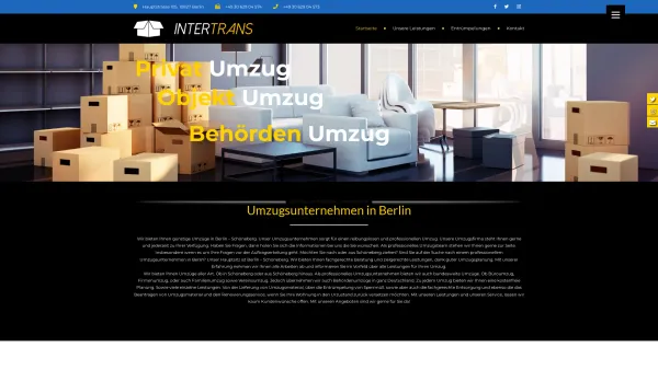 Website Screenshot: Intertrans Umzüge Berlin - Umzugsunternehmen in Berlin – Intertrans Umzüge | Lagerung | Entsorgung | Renovierung - Date: 2023-06-20 10:42:31