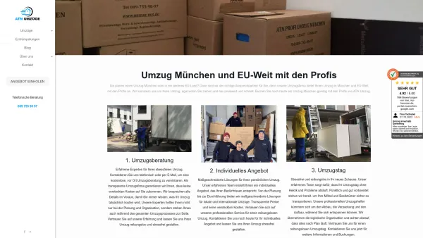 Website Screenshot: 2001 ATN Umzug München - Umzug München günstig mit den Profis von der ATN Umzüge GmbH - Date: 2023-06-20 10:40:49