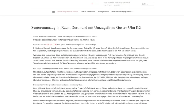 Website Screenshot: Umzüge Gustav Ulm KG - Seniorenumzug im Raum Dortmund mit Umzugsfirma Gustav Ulm KG - Date: 2023-06-20 10:40:49