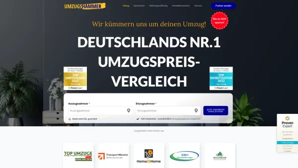 Website Screenshot: Umzugshammer - Deutschlands Nr.1 Umzugspreisvergleich! | Umzugshammer - Date: 2023-06-20 10:40:49