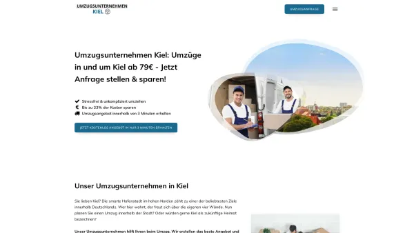 Website Screenshot: Umzugsunternehmen Kiel - Umzugsunternehmen Kiel: Umzüge ab 79€ - Jetzt buchen! - Date: 2023-06-20 10:42:31