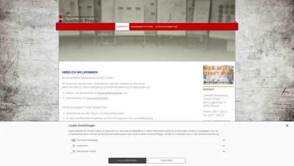 Website Screenshot: Unternehmensberatung Joachim Pradel -  Wir machen erfolgreich. - http://www.unternehmensberatung-joachim-pradel.de/ - Date: 2023-06-20 10:40:51