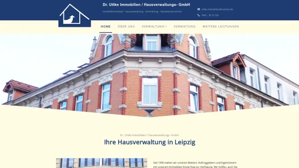 Website Screenshot: Dr. Uttke · Immobilien - Hausverwaltung Leipzig Dr. Uttke Immobilien / Hausverwaltungs- GmbH - - Date: 2023-06-20 10:40:51