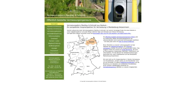Website Screenshot: Vermessungsbüro Manthey & Schmidt ÖbVI, Rostock M-V - Vermessungsbüro Manthey & Schmidt ÖbVI Rostock Mecklenburg-Vorpommern - Date: 2023-06-20 10:40:51
