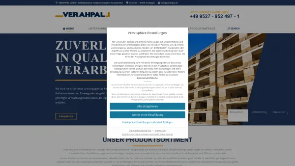 Website Screenshot: Verahpal GmbH - www.verahpal.de – VERAHPAL GmbH in Knetzgau – Aufsatzrahmen, Europaletten, Ankauf Europaletten, - Date: 2023-06-20 10:40:51