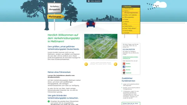 Website Screenshot: Verkehrsübungsplatz Mettmann - Verkehrsübungsplatz Mettmann: Startseite - Date: 2023-06-20 10:40:51