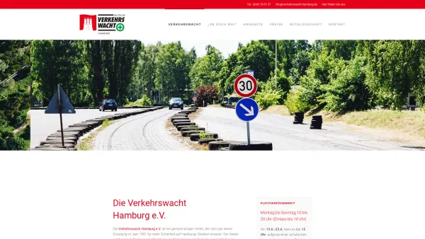 Website Screenshot: Verkehrswacht Hamburg e. V. -  Üben mit und ohne Führerschein an 7 Tagen in der Woche! - Verkehrswacht - Verkehrswacht Hamburg - Date: 2023-06-20 10:40:51