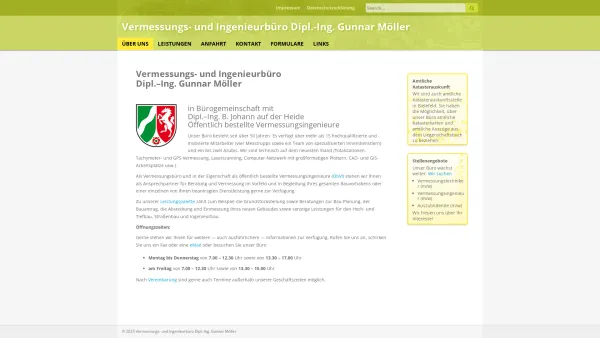Website Screenshot: Vermessungsbüro Johann auf der Heide & G. Möller - Vermessungs- und Ingenieurbüro Dipl.-Ing. Gunnar Möller - Date: 2023-06-20 10:40:51