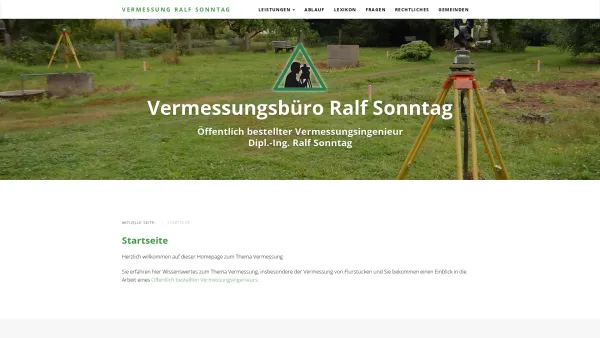 Website Screenshot: Vermessungsbüro Ralf Sonntag - Herzlich willkommen - Vermessungsbüro Ralf Sonntag - Zwickau - Date: 2023-06-20 10:40:52