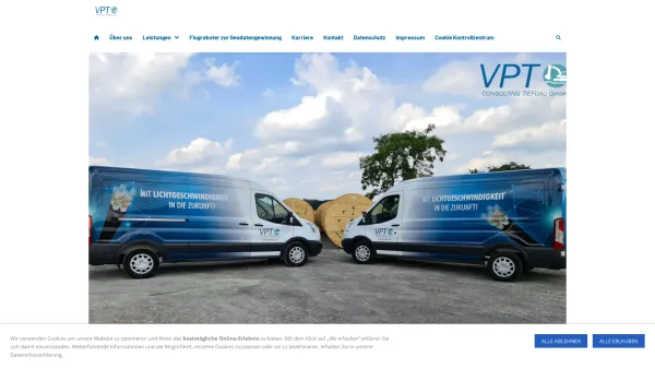 Website Screenshot: VPT GmbH -  Ing.-Vermessung · Leitungskataster ·   Bauabrechnung - Willkommen bei der VPT Consulting Tiefbau GmbH - Date: 2023-06-20 10:40:52