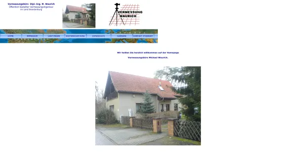 Website Screenshot: Vermessungsbüro Waurich - Vermessungsbüro Waurich - ÖbVI im Land Brandenburg - Date: 2023-06-20 10:40:52