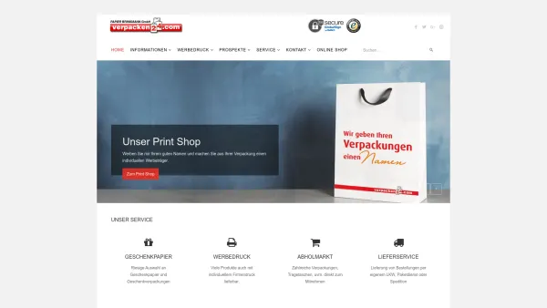 Website Screenshot: Papier Brinkmann GmbH - Verpackungen online bedrucken | Papier Brinkmann GmbH - Date: 2023-06-20 10:40:54