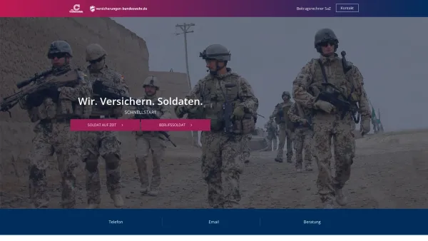 Website Screenshot: Versicherungen für Bundeswehr - Beste Continentale Versicherung Bundeswehr für Soldaten - Date: 2023-06-20 10:40:54