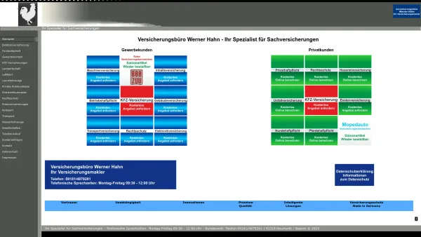 Website Screenshot: Versicherungsbüro Werner Hahn - Startseite - Versicherungsbüro Werner Hahn - Ihr Spezialist für Sachversicherungen - Date: 2023-06-20 10:40:54