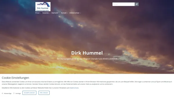 Website Screenshot: Versicherungsmakler Dirk Hummel - Ihr Versicherungsmakler - Date: 2023-06-20 10:40:54