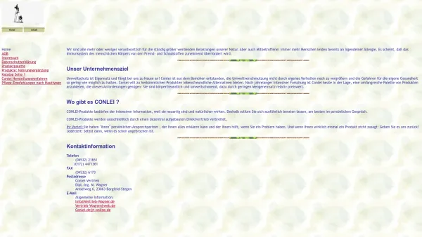 Website Screenshot: Conlei-Vertrieb Inh. Dipl.- Ing. Manfred Wagner -  Biotechnische Reinigungsmittel und Körperpflege - Home - Date: 2023-06-20 10:40:54