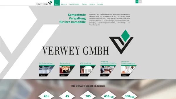 Website Screenshot: Verwey GmbH Allgemeine Wohnungsverwaltungs & Betreuungsgesellschaft - Website der Verwey GmbH - Date: 2023-06-20 10:40:54