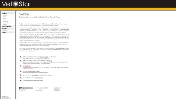 Website Screenshot: Hennig + Handschack Softwaredevelopment GbR - VetStar - Software für die Veterinärmedizin - Date: 2023-06-20 10:40:54