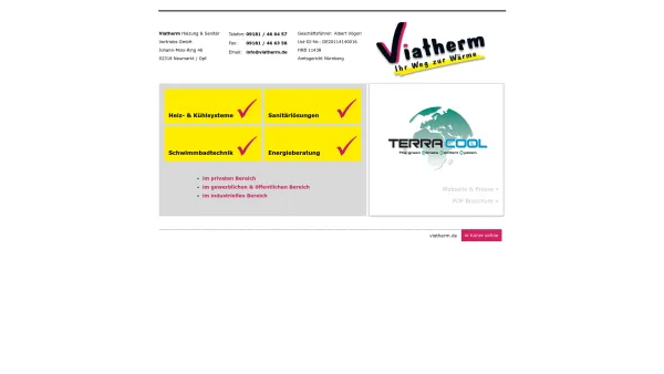 Website Screenshot: Viatherm Heizung & Sanitärvertriebs GmbH - Date: 2023-06-20 10:40:54