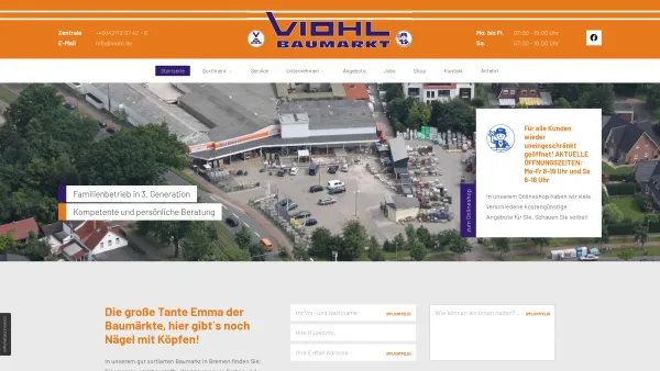 Website Screenshot: Viohl Baumarkt -  Alles Gute für Zuhause - Gut sortierter Baumarkt in Bremen | Unser Service für Sie - Date: 2023-06-20 10:40:54