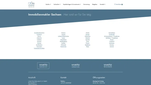Website Screenshot: viveto Immobilien. Eine Marke der E.I.S. GmbH. - Immobilienmakler Sachsen | viveto Immobilien - Date: 2023-06-20 10:42:34